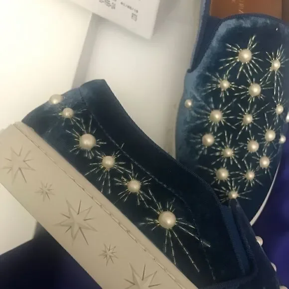 Aquazurra Cosmic Pearls Blue Slip On Sneaker US 6 - Picture 6 of 7
